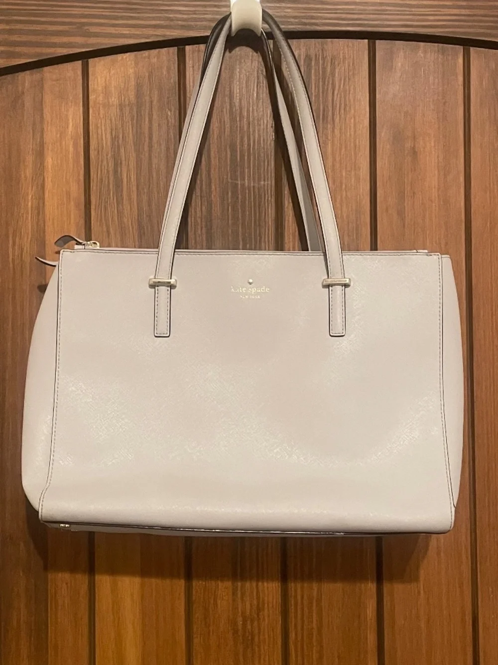 Kate Spade Light Gray/Blue Leather Cedar Street Jensen Tote